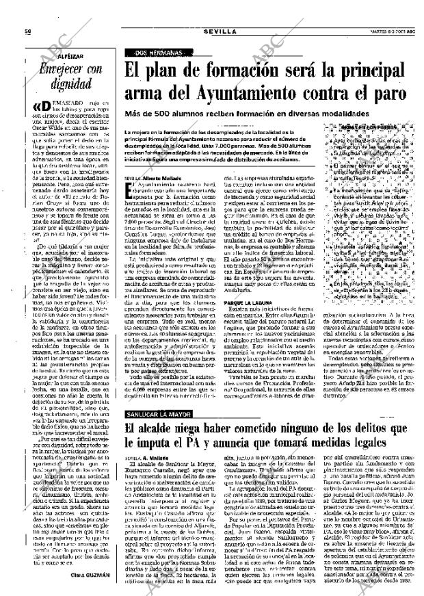 Periodico Abc Sevilla 06 02 2001 Portada Archivo Abc