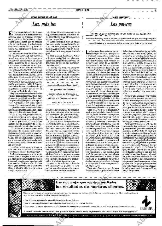 ABC MADRID 07-02-2001 página 13