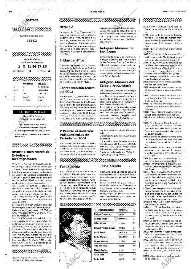 ABC MADRID 07-02-2001 página 64