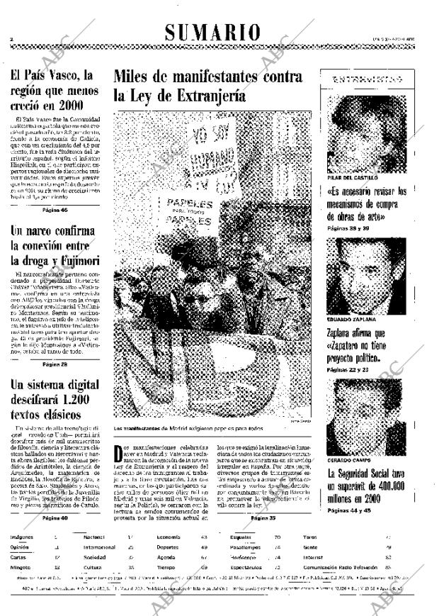 ABC MADRID 12-02-2001 página 2