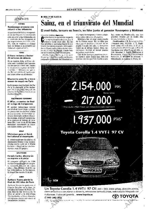 ABC MADRID 12-02-2001 página 65
