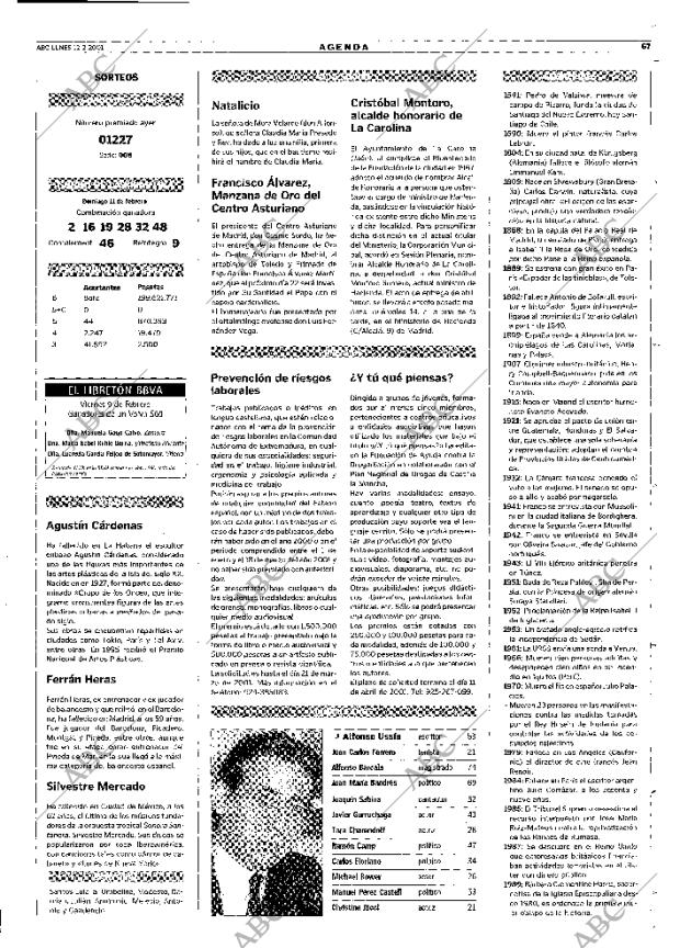 ABC MADRID 12-02-2001 página 67