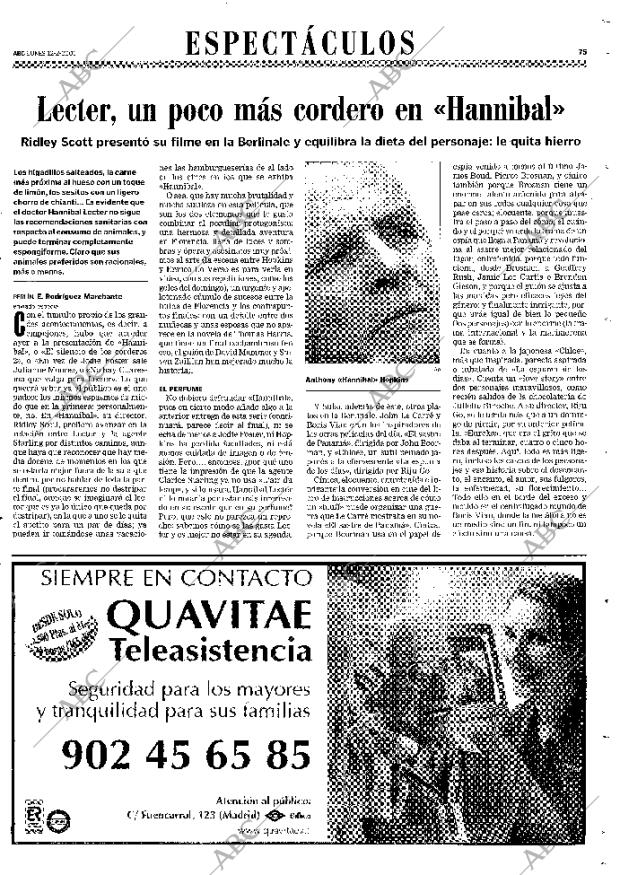 ABC MADRID 12-02-2001 página 75