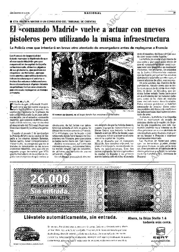 ABC MADRID 13-02-2001 página 19