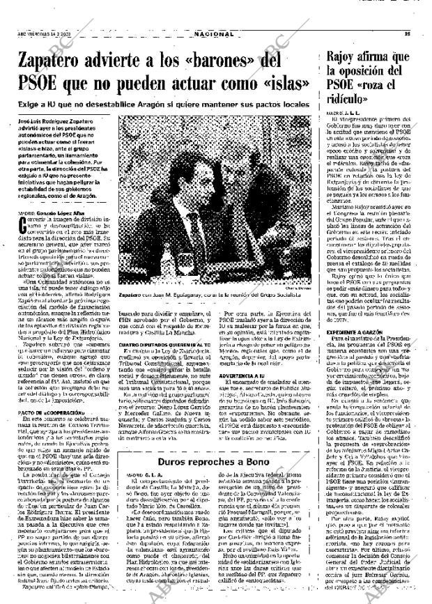 ABC MADRID 14-02-2001 página 19