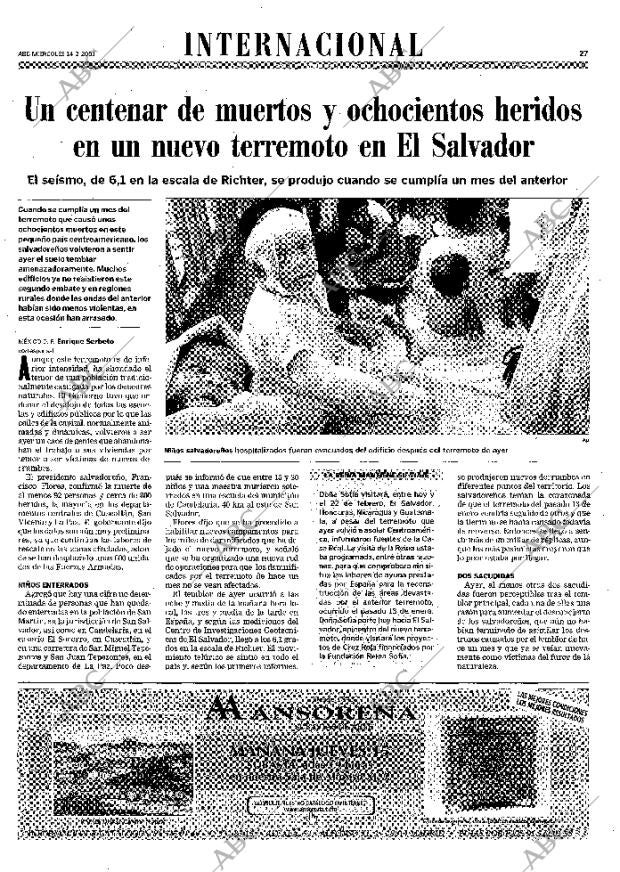 ABC MADRID 14-02-2001 página 27