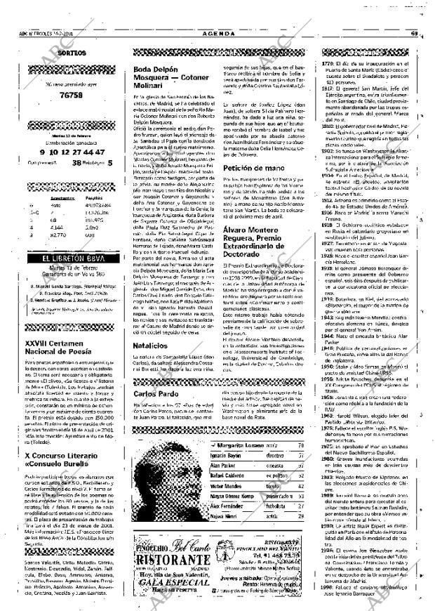 ABC MADRID 14-02-2001 página 69