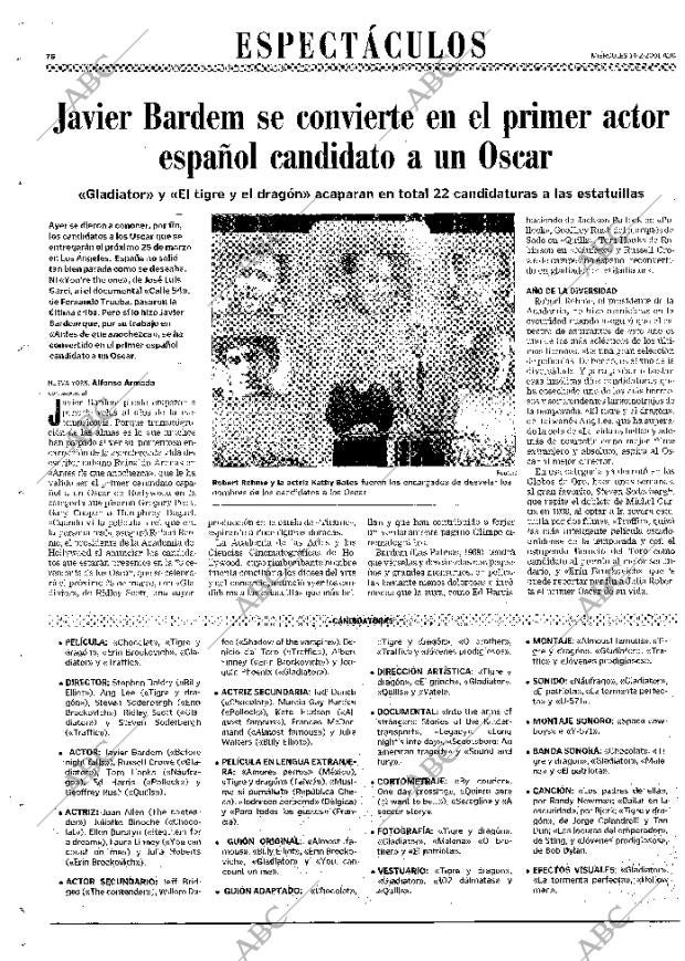 ABC MADRID 14-02-2001 página 76