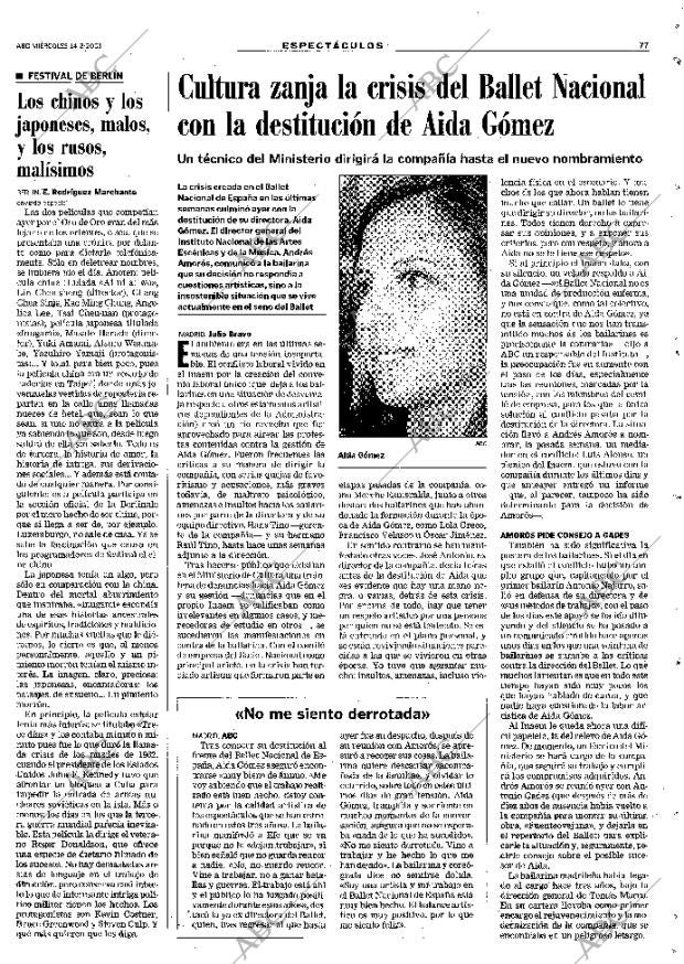 ABC MADRID 14-02-2001 página 77