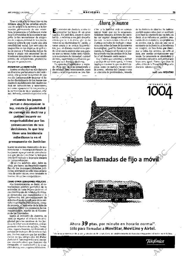 ABC MADRID 18-02-2001 página 23