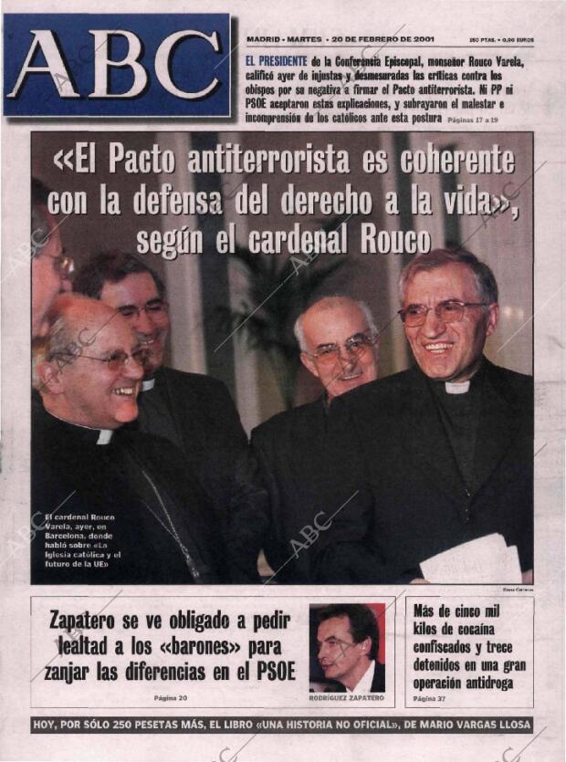 ABC MADRID 20-02-2001 página 1