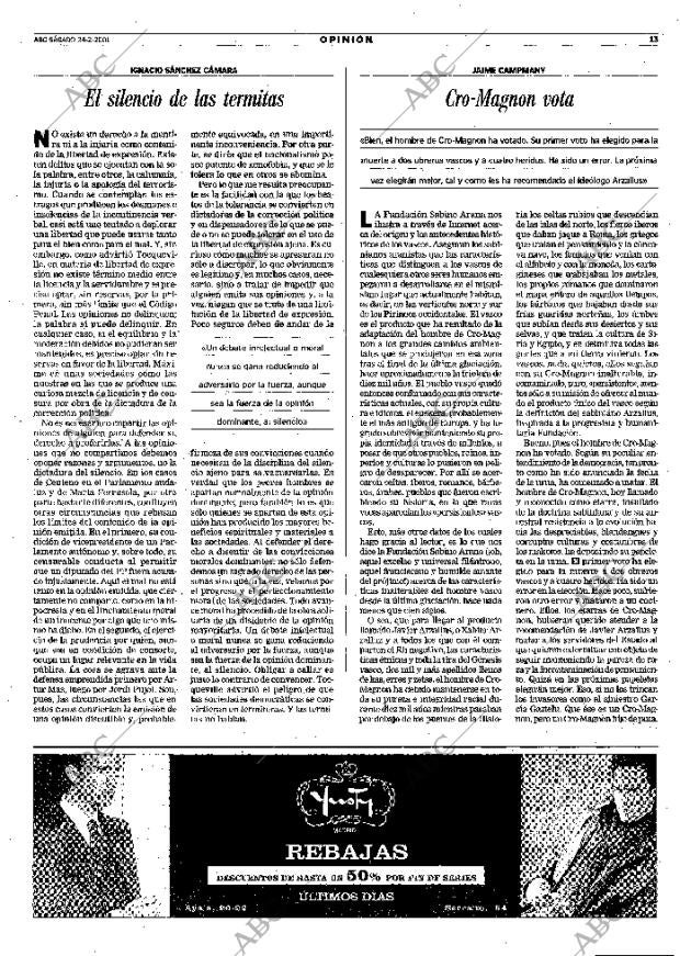ABC MADRID 24-02-2001 página 13