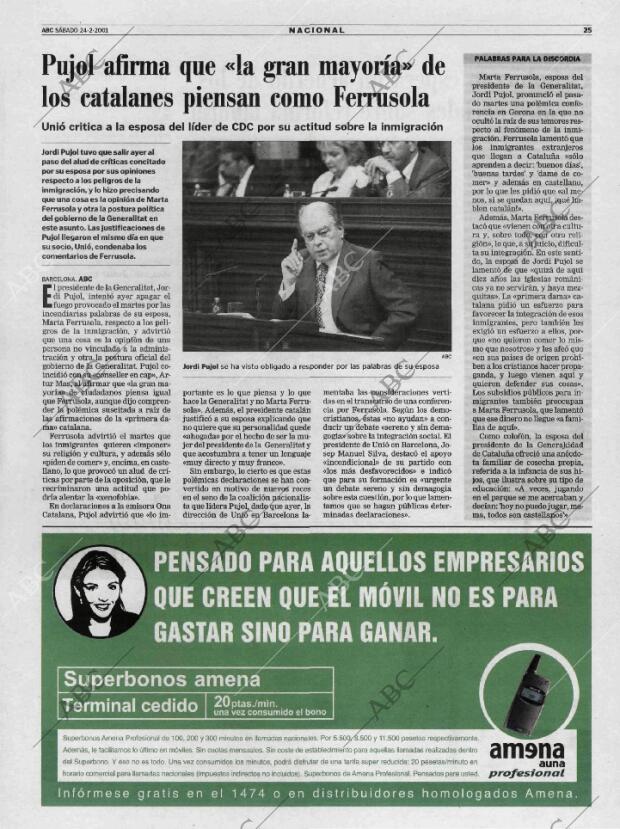 ABC MADRID 24-02-2001 página 25