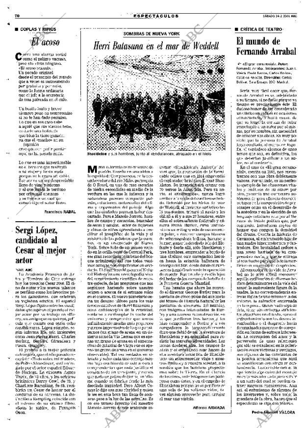 ABC MADRID 24-02-2001 página 70