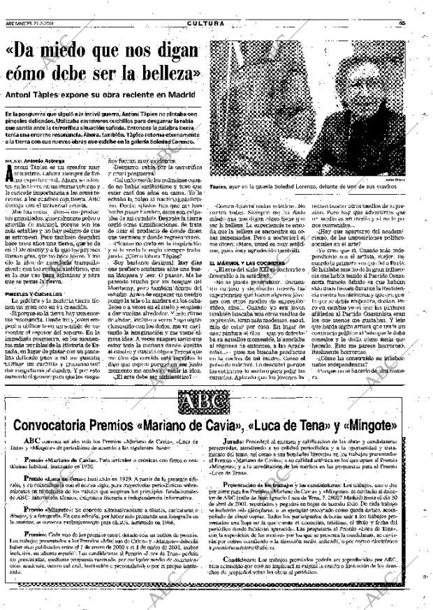 ABC MADRID 27-02-2001 página 45