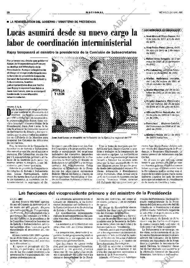ABC MADRID 28-02-2001 página 20