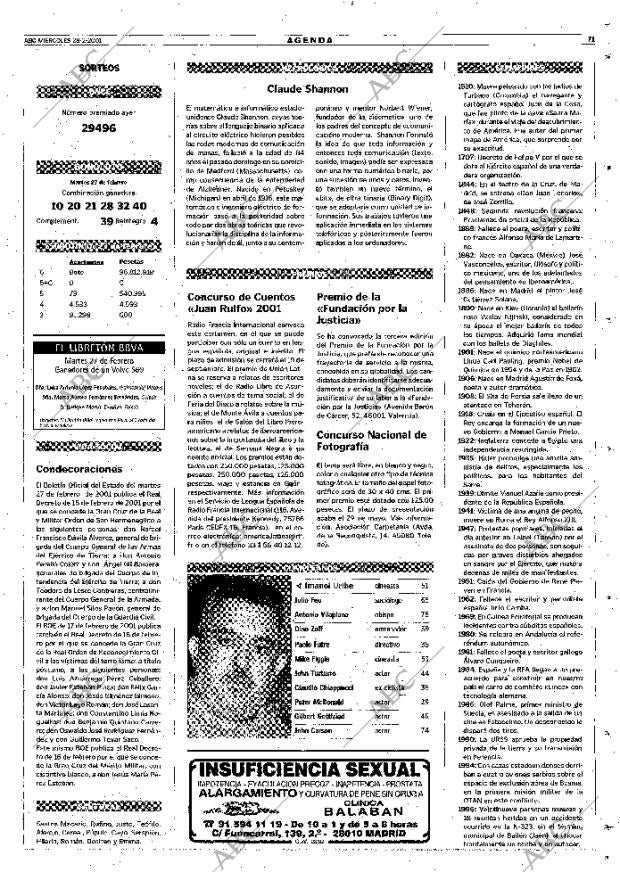 ABC MADRID 28-02-2001 página 71