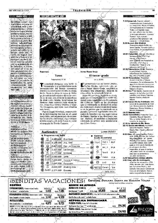 ABC MADRID 28-02-2001 página 85