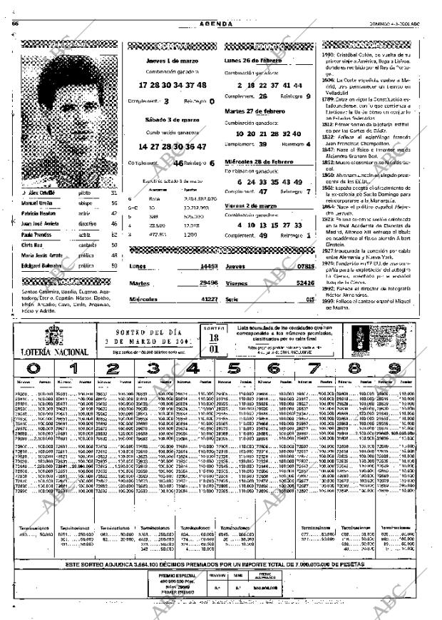 ABC MADRID 04-03-2001 página 66