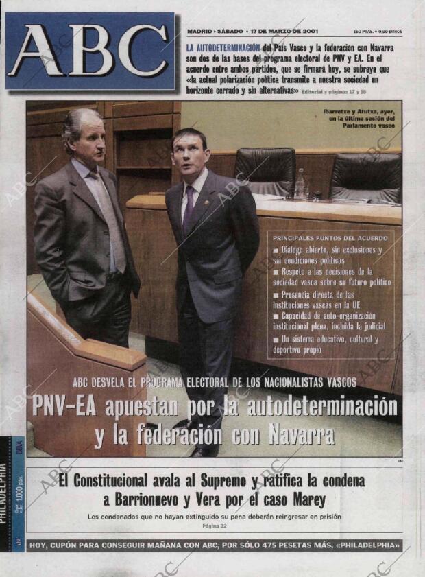 ABC MADRID 17-03-2001 página 1