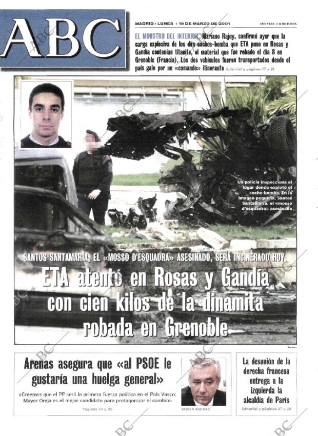 ABC MADRID 19-03-2001 página 1
