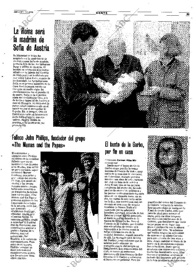 ABC MADRID 19-03-2001 página 85