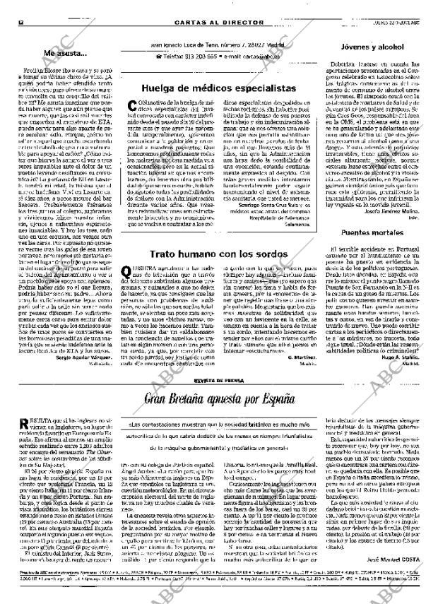 ABC MADRID 22-03-2001 página 12