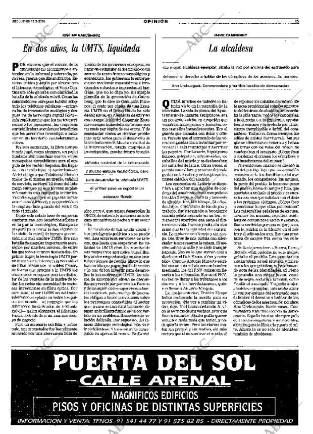 ABC MADRID 22-03-2001 página 15