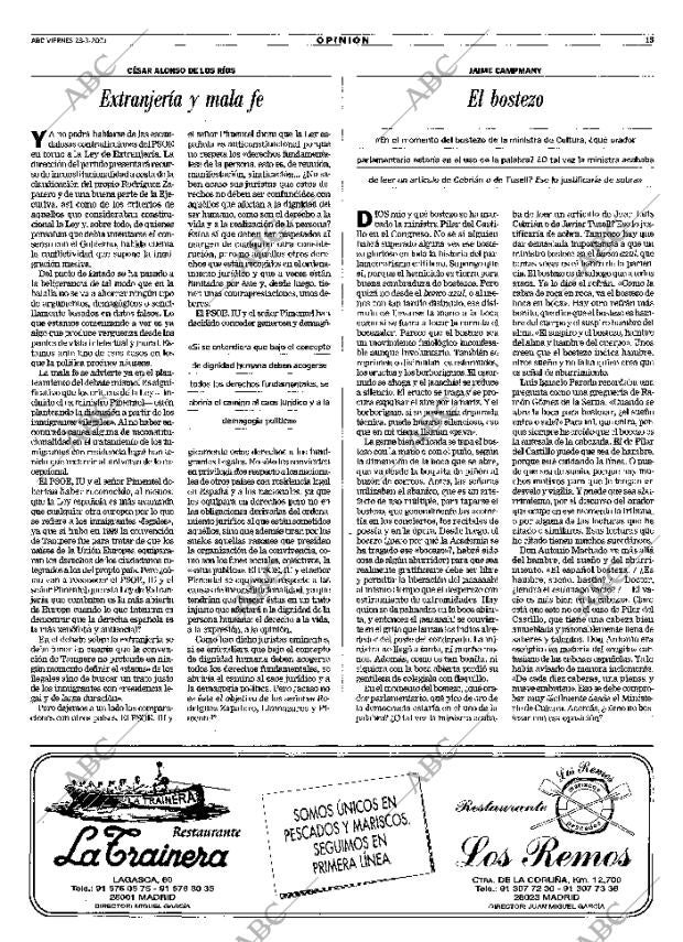 ABC MADRID 23-03-2001 página 15