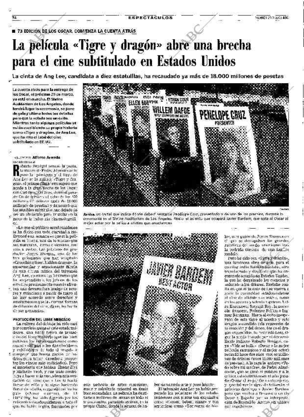ABC MADRID 23-03-2001 página 74