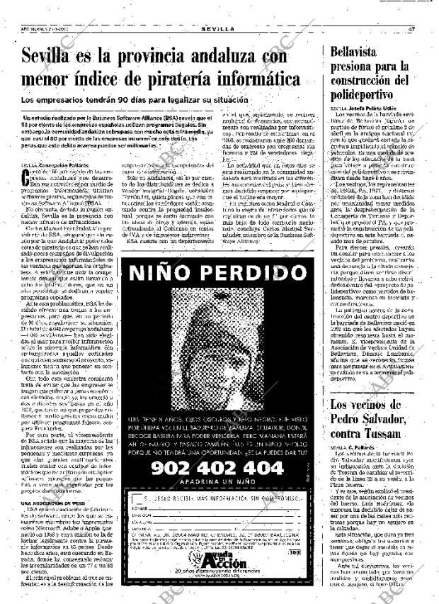 ABC SEVILLA 23-03-2001 página 47