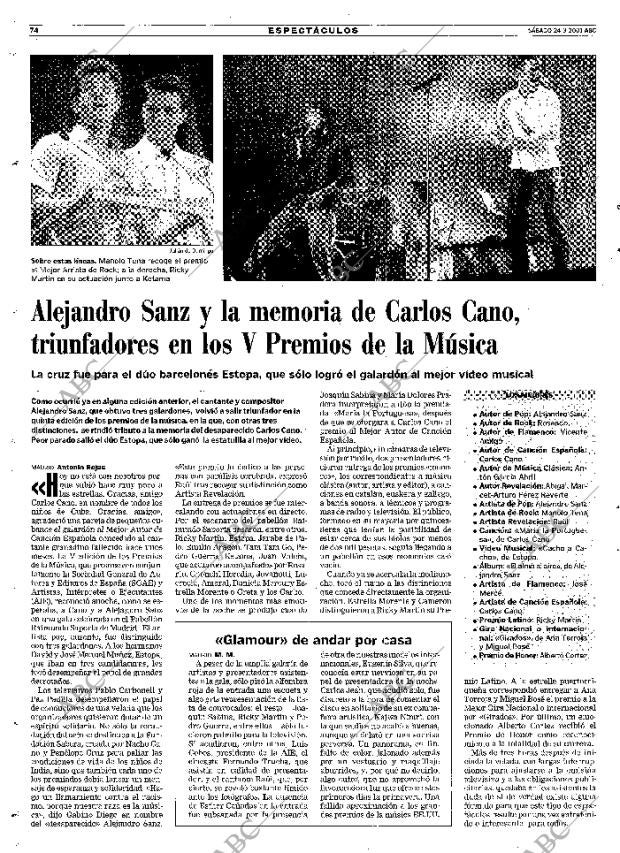 ABC MADRID 24-03-2001 página 74