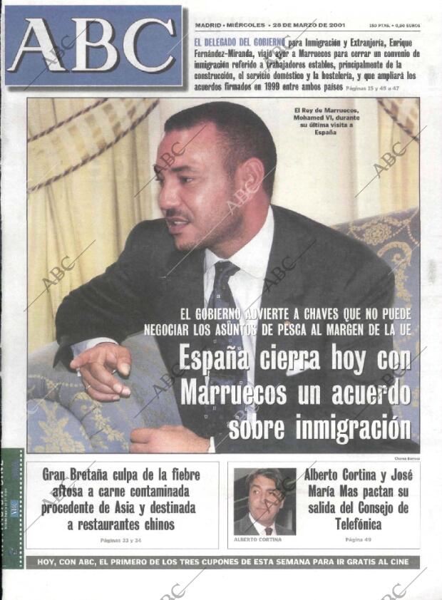 ABC MADRID 28-03-2001 página 1