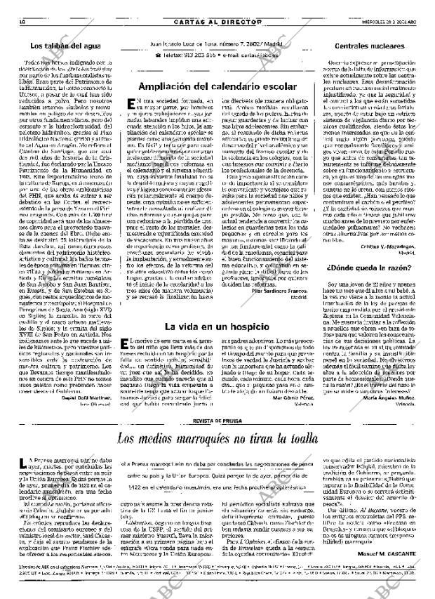 ABC MADRID 28-03-2001 página 10