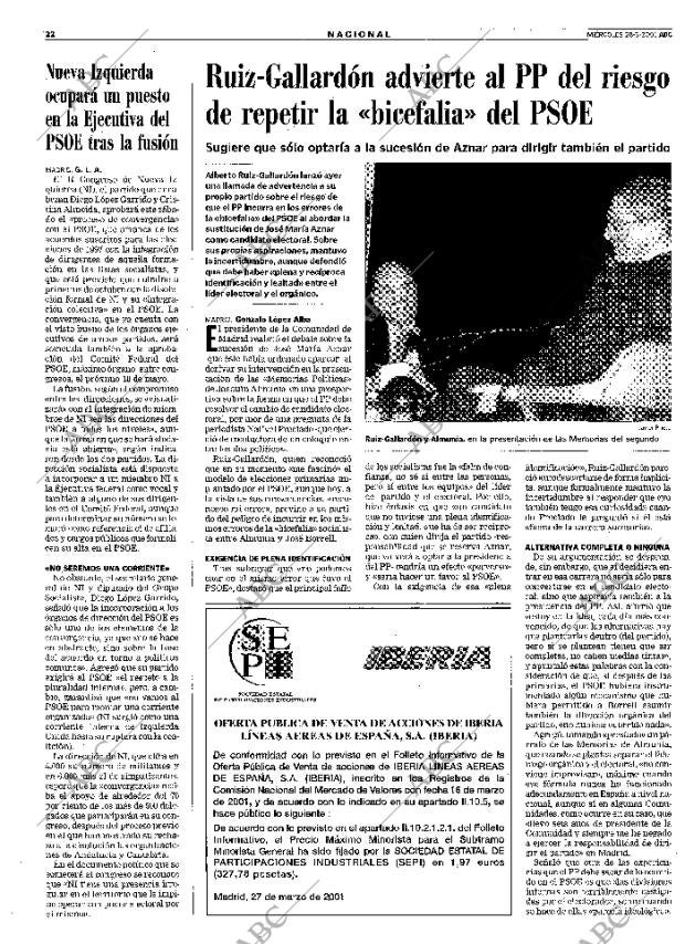 ABC MADRID 28-03-2001 página 22