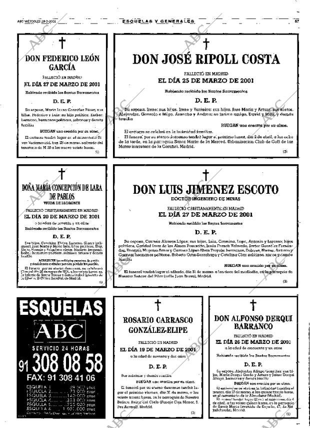ABC MADRID 28-03-2001 página 67