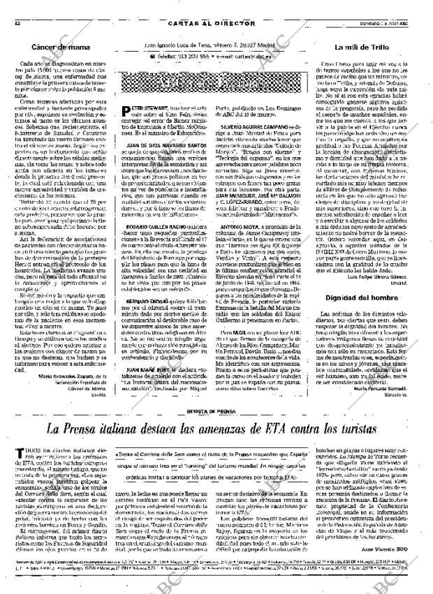 ABC MADRID 01-04-2001 página 12