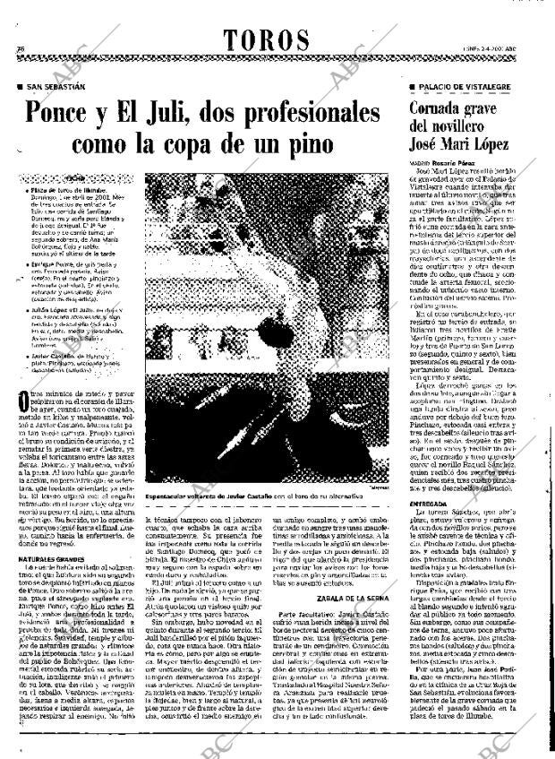 ABC MADRID 02-04-2001 página 76