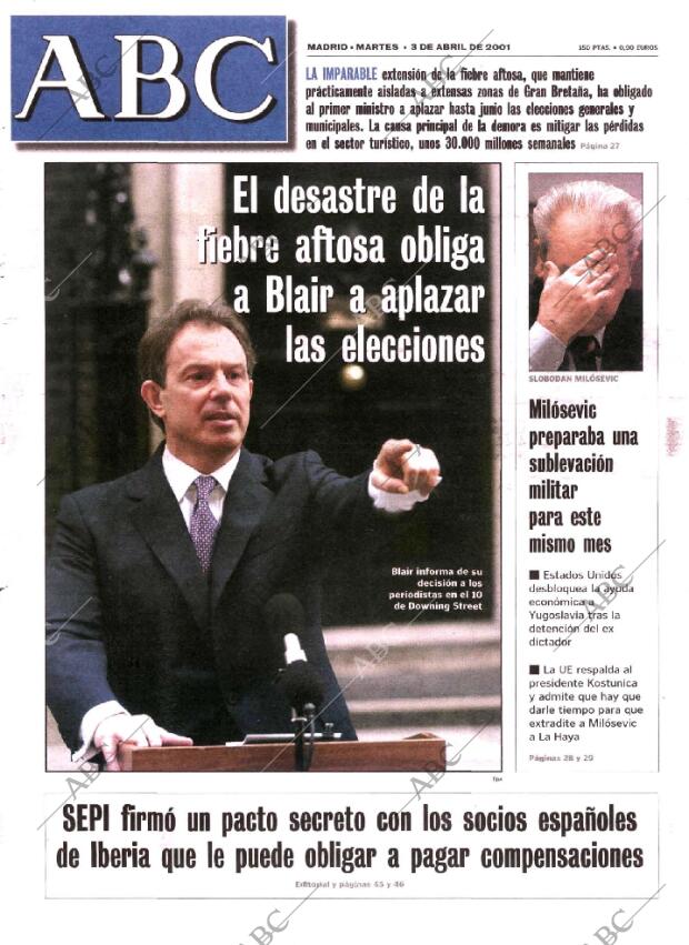 ABC MADRID 03-04-2001 página 1