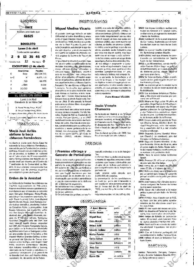 ABC MADRID 03-04-2001 página 65