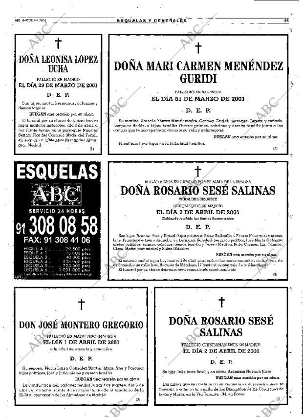 ABC MADRID 03-04-2001 página 69