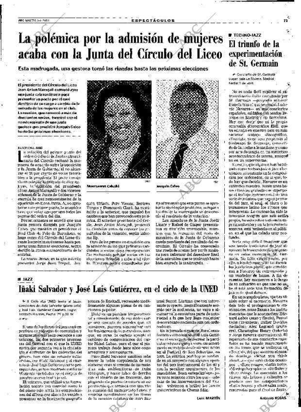 ABC MADRID 03-04-2001 página 73