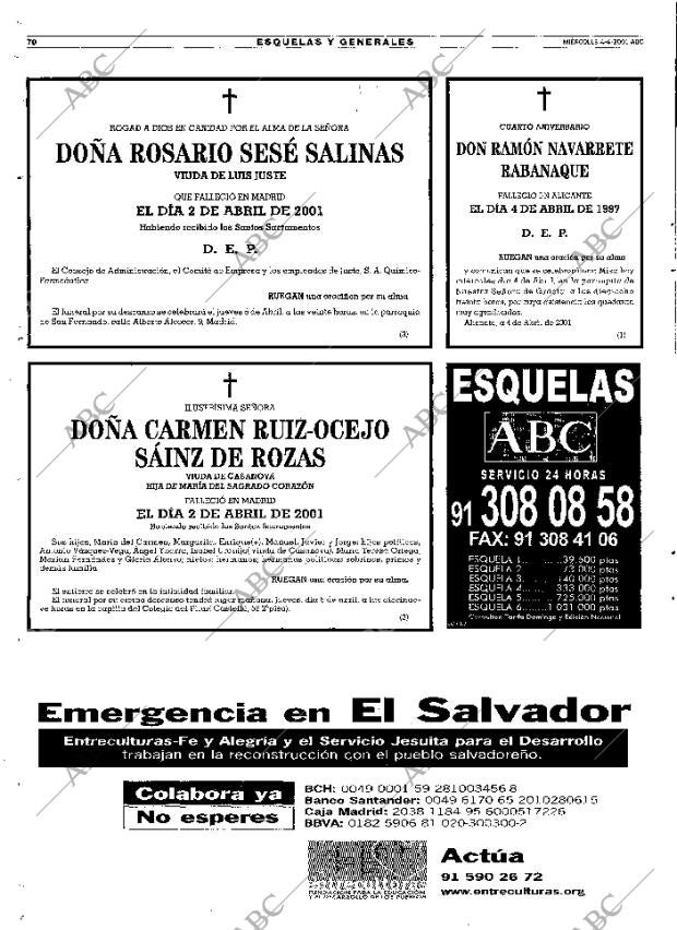 ABC MADRID 04-04-2001 página 70