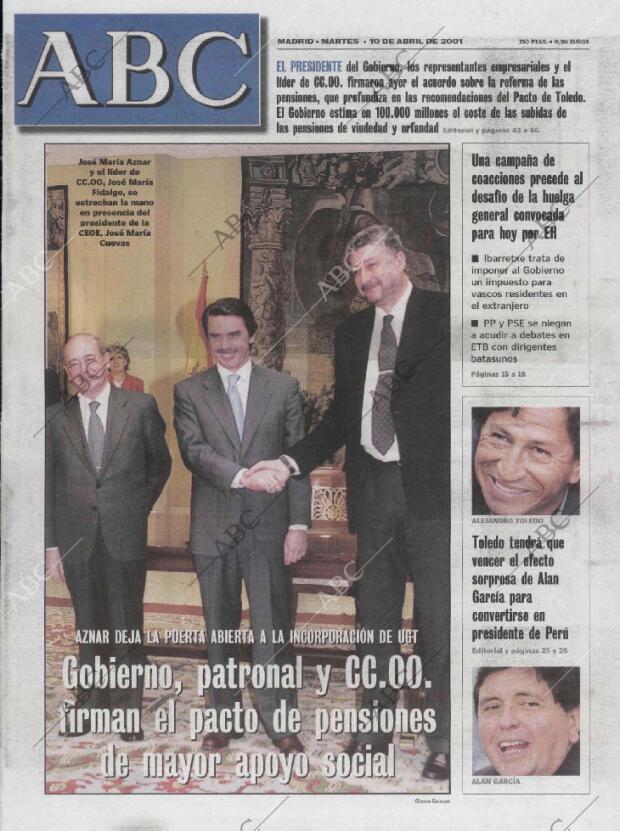 ABC MADRID 10-04-2001 página 1