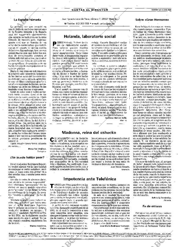 ABC MADRID 10-04-2001 página 10