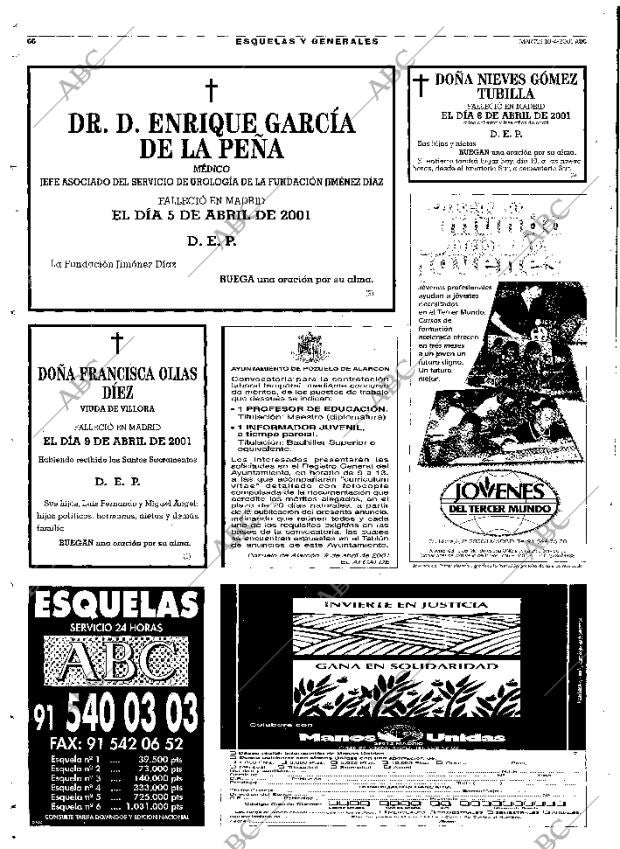 ABC MADRID 10-04-2001 página 66