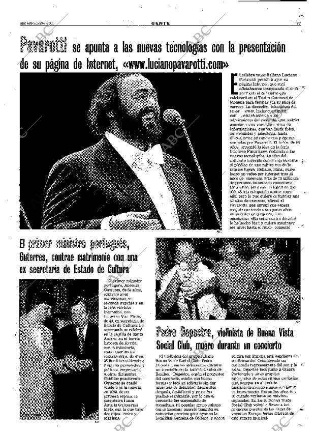 ABC MADRID 10-04-2001 página 77