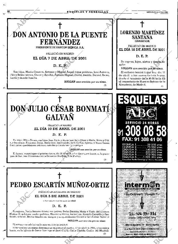 ABC MADRID 11-04-2001 página 66