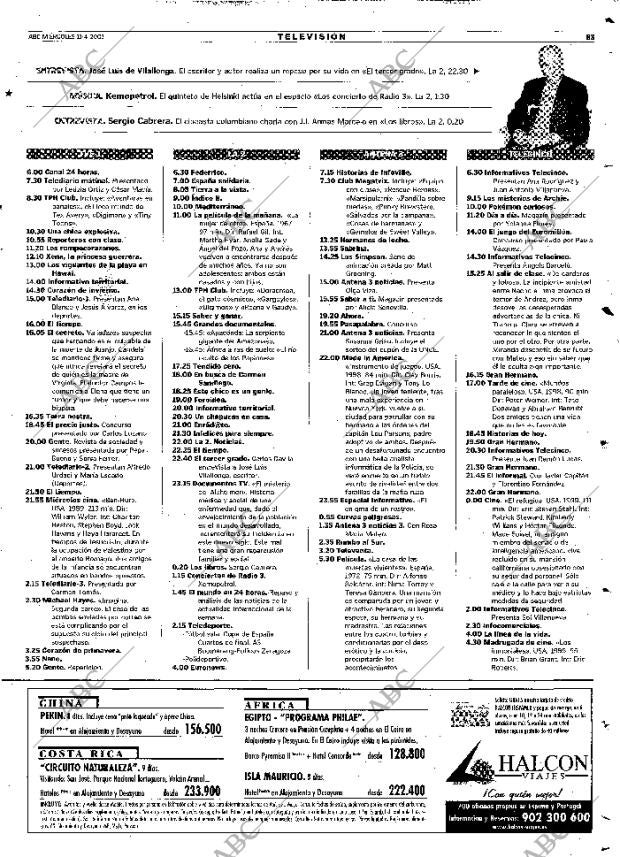 ABC MADRID 11-04-2001 página 83