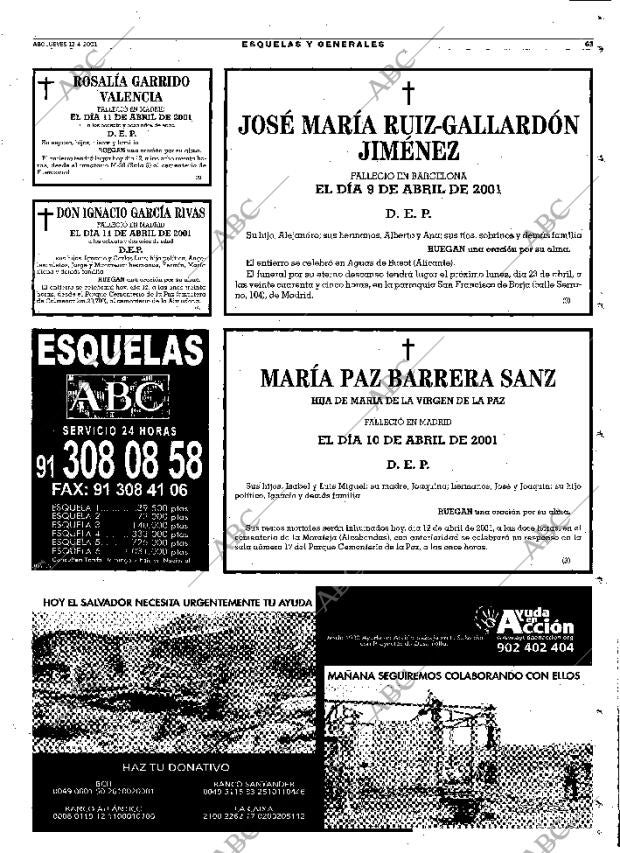 ABC MADRID 12-04-2001 página 63